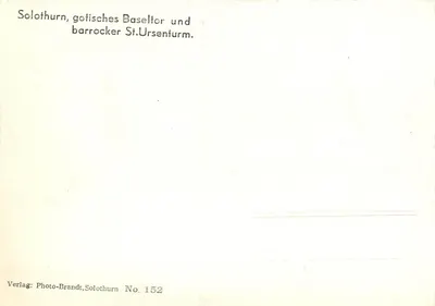 Solothurn, portal gótico Baseltor e torre barroca St. Ursenturm — Verso