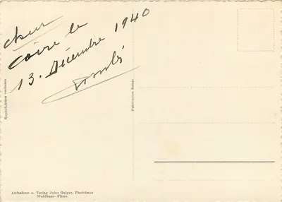 Chur, Hopt — vista invernal com igreja e edifícios — Verlag Jules Geiger, Waldhaus-Flims — Verso