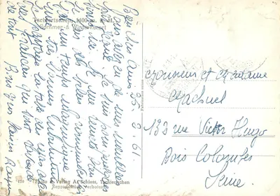Tschieritschen — aldeia nevada com igreja — Photo & Verlag A. Schiess, Tschieritschen, série 120 — Verso