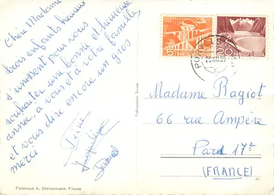 Flums-Portels — Séllbahn (1200 m) avec vue sur le Sichelkamm — A. Wildhaber — Rewers