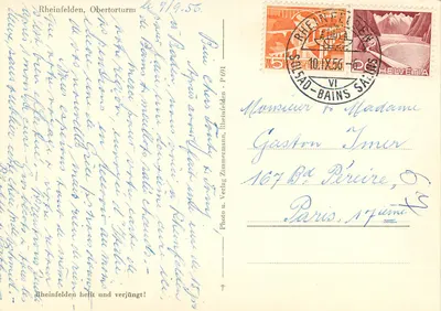 Rheinfelden, Obertorturm — uitzicht op het sterke kasteel — Foto u. Verlag, Rheinfelden, P.691 — Achterkant