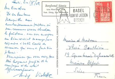 Säntis — Widok na Toggenburg i Churfirsten — Wydawnictwo Beringer & Beringer, nr H 3549 — Rewers