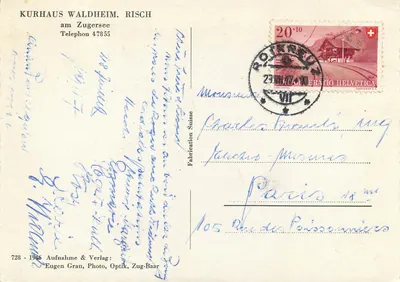 Kurhaus Waldheim, Risch — przy Zugersee — Eugen Grau, Foto, Optik, Zug-Baar — Rewers