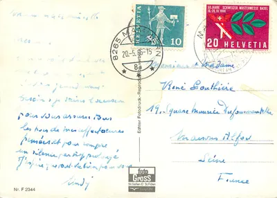 Mammern (TG) — widok lotniczy z jeziora Untersee — wydawca Foto Gross, n° F.2344 — Rewers