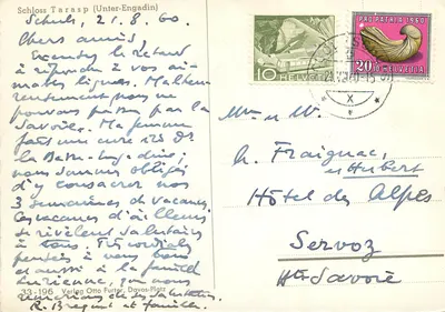 Schloss Tarasp (Unter-Engadin) — castelo sobre rocha — Verlag Otto Furter, Davos-Platz — Verso