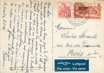 St. Moritz — widok z lotu ptaka — Photo und Verlag St. Moritz, nr 5848 — Rewers