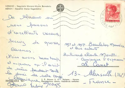 Merano - Seggiovia Merano-Monte Benedetto — J. F. Amonn S. A. - Bolzano — Rewers