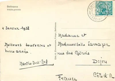 Bellinzona — ogólne widok — wyd. K. Zimmermann, Bellinzona — Rewers