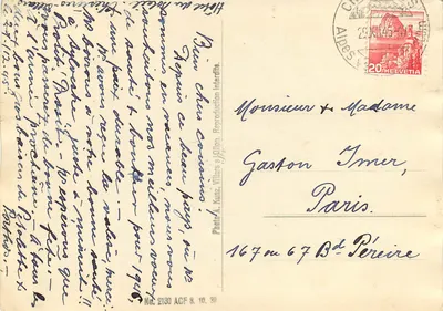 Villars, les Dîr du Midi — 190 — Foto A. Kunz Villars — Verso
