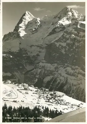 Mürren — vista dos montes Eiger e Mönch — Photo-Rotation Zürich