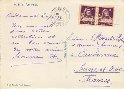 Andermatt — zima z kościołem — Eredi Alfredo Finzi, Lugano, n° w. 8174 — Rewers