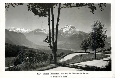 Villars-Chesières, vista do Glacier du Trient e Dents du Midi — Edição Photo Runz, n°812