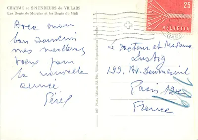 As Dentes de Morcles e as Dentes do Meio-Dia — Encanto e esplendor de Villars — Foto Edição Ed. Pôt, Villars, n°287 — Verso