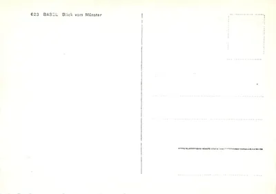 Basel — vista do Münster — editor não identificado, n° de série 623 — Verso