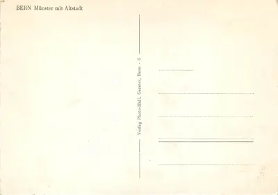Bern - Catedral com velha cidade — Verlag Photo-Hall, Bern — Verso