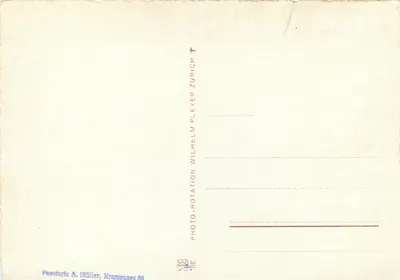 Bern e as Alpes — N 2620 — Papeterie A. Müller, Kramgasse 88, Zurique — Verso