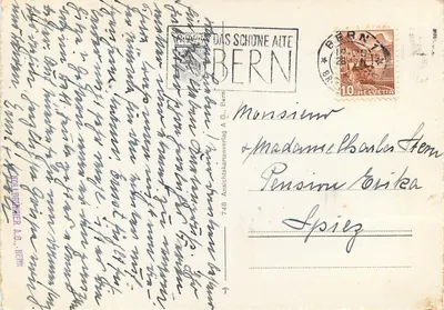 Bern — Vista de Muristalden — Anschichtskartenverlag A.G. Bern, n° 748 — Verso