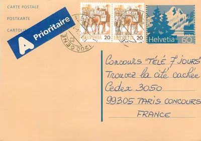 Concurso "TÉLÉ 7 JOURS" — "Mots fléchés N° 171" — Helvetia