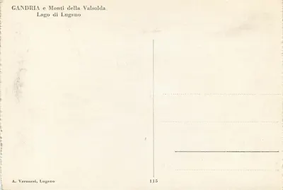 Gandria e Monts da Valsolda — Lago de Lugano — A. Veronesi, Lugano, n° 115 — Verso