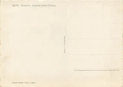 Wnętrze kościoła w Gandria — Gandria. Interno della Chiesa. — Eredi Alfredo Finzi, Lugano — Rewers