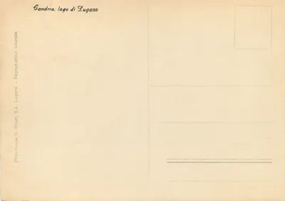 Gandria, jezioro Lugano — widok panoramiczny — Photodrome H. Ruedi, S.A. Lugano — Rewers