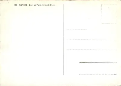 Genebra — Quai e Ponte do Mont-Blanc — série 160 — Verso