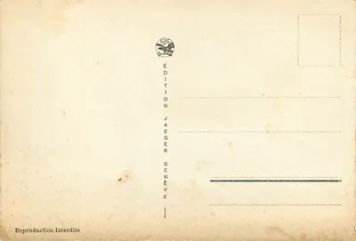 Ginevra — Nuovo Palazzo delle Nazioni e il B.I.T. — Edizione Jaeger — Verso