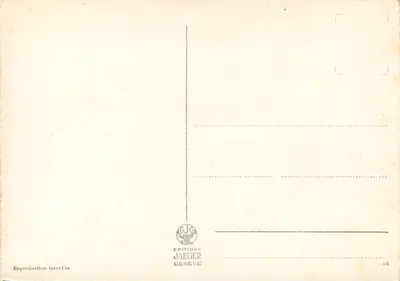 Ginevra, la notte — Il Ponte del Monte Bianco e la Fontana illuminata — Edizioni Jaeger, n° 8042 — Verso
