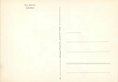 Widok z powietrza — Genewa — Swissair-Photo AG, Zurych Nr 9299 — Rewers