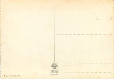 Genewa. Pałac Narodów i Mont-Blanc — Wydawnictwo Jaeger, n° 50 — Rewers