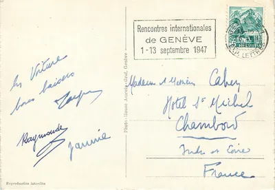 Genebra. O Jato d'água iluminado — Foto-Gravura n°102, editada pela House Amrein-Graf — Verso