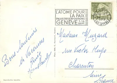 Genève — Quai et jet d'eau (120 m) — C. Sartori, n° 362 — Verso