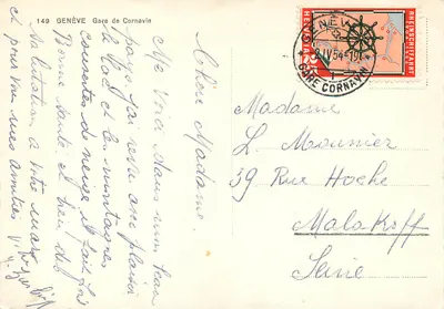 Stacja Cornavin — Genewa — wydawca HENIGIA, nr 149 — Rewers