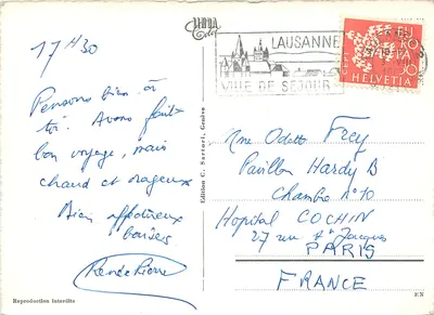 Lausanne — Ansicht von oben — Edition C. Sartori, n°674 — Rückseite