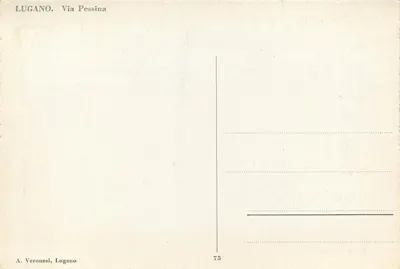Lugano — Via Pessina — A. Veronesi, Lugano, n°75 — Verso
