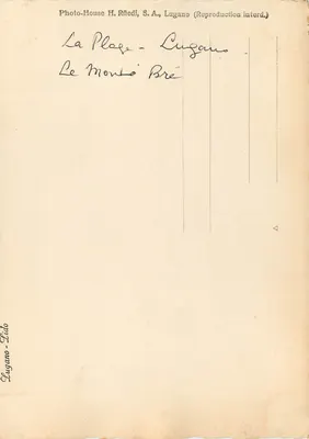 A Praia - Lugano - O Monte Bré — Verso