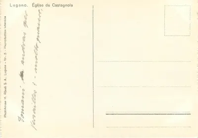 Lugano. Igreja de Castagnola — Photothèque H. Riedi S.A., Lugano - Nr. 5 — Verso