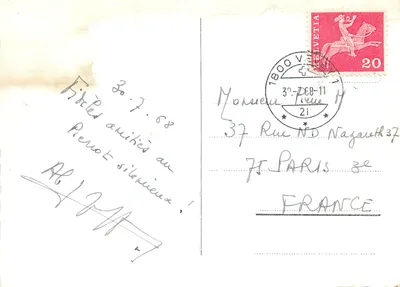 Castelo de Chillon — lago Léman — série 712 — editor não identificado — Verso