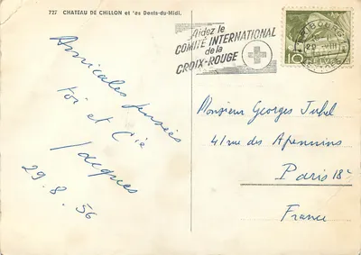 Zamek Chillon — Dents-du-Midi — wydawca nieznany, nr 727 — Rewers