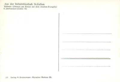 Christus am Kreuz — 8e siècle — Verlag H. Grubenmann - Morschern BL — Verso