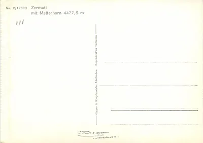 Zermatt — z Matterhorn 4477,5 m — Gyger & Gyger — Rewers
