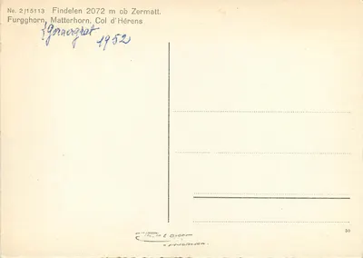 Matterhorn — widok z przełęczy Gornegrat — wydawnictwo L. Oyder — Rewers