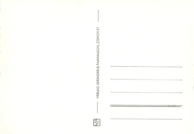 Jezioro Zurych — Łabędź i młode łabędzie obok pomnika lwego — Z 6235 Zurych — Rewers