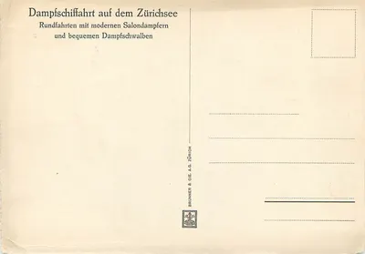 Płynność na jeziorze Zurych — Długa i duża okrężna trasa — Brunner & Cie. A.G. Zurych — Rewers