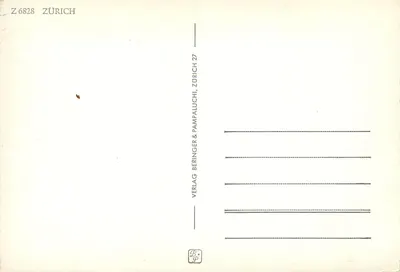 Zurych — widok panoramiczny z zasnieżonymi górami i zabytkami — Verlag Beringer & Pampalunger, Zurych — Rewers