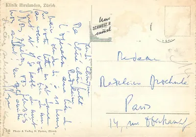 Klinik Hurslanden, Zurych — Photo & Verlag E. Furter, Zurych n°338 — Rewers
