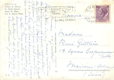 Piazza San Marco — Veneza — editor B.V. n°112 — Verso