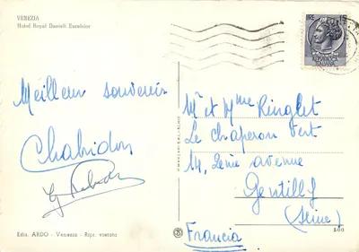 Wenecja — Kanał z gondolami i hotel Danieli — Wydawnictwo ARDO — Rewers