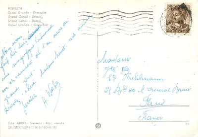Wenecja - Duży Kanał - Edizioni ARDO — Rewers
