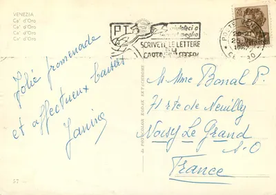 Widok Wielkiego Kanału we Włoszech — wydawca Ca' d'Oro, n° 57 — Rewers